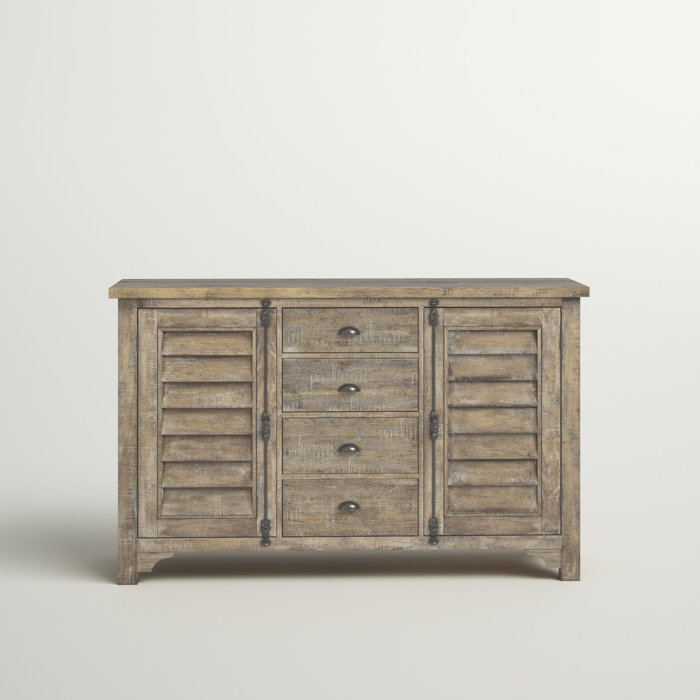 Three Posts™ Clintwood 68" Wide 4 Drawer Pine Wood Sideboard & Reviews